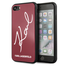 Karl Lagerfeld KLHCI8DLKSRE iPhone 7/8SE 2020 / SE 2022 czerwony/red hard case Signature Glitter