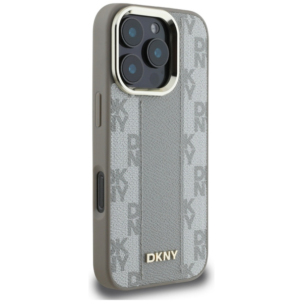 Etui DKNY Checkered Pattern Magsafe do   iPhone 16 Pro Max beżowy