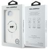 Etui Karl Lagerfeld IML Metal Karl Head  MagSafe do iPhone 16e biały