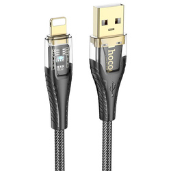 Kabel USB A do Lightning Hoco 2,4A 1,2 m U121 czarny transparentny