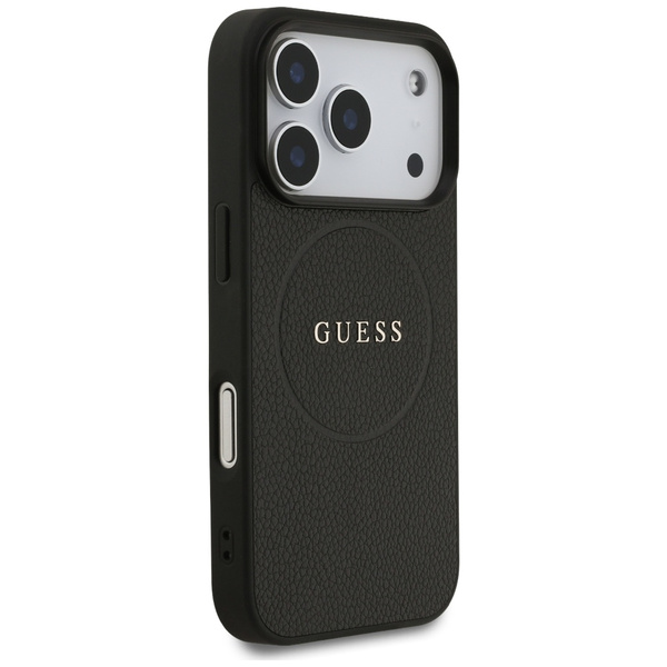 Etui Guess Grained Ring MagSafe do       iPhone 17 Pro czarny