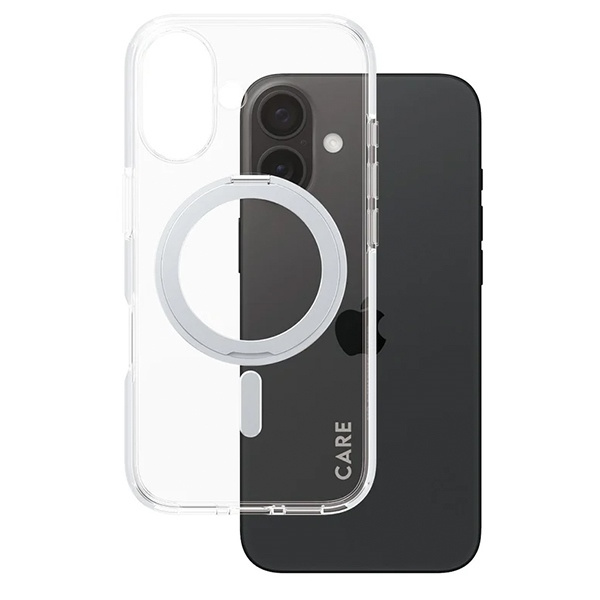 CARE by PanzerGlass Feature Kickstand Case iPhone 16 6.1" srebrny/silver MagSafe 1325