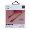 UNIQ kabel MFI Halo USB-C-Lightning 18Wnylonowy zwijany 1,2m czerwony/carmine red
