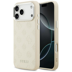 Etui Guess Peony Hot Stamp Script MagSafe do iPhone 17 Pro Max beżowy