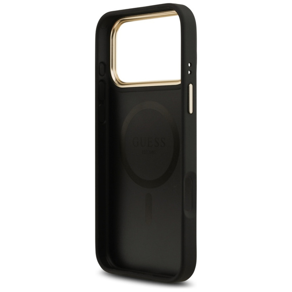 Etui Guess 4G Stripe MagSafe do iPhone   17 Pro Max czarny