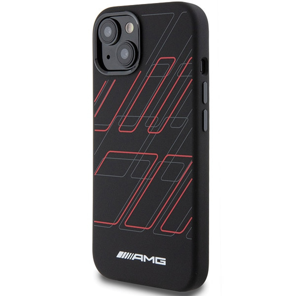 AMG Silicone Large Rhombuses Pattern MagSafe Case for iPhone 15 Plus / 14 Plus - Black