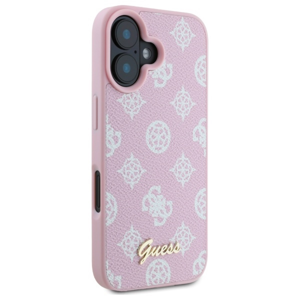 Guess GUHMP16SPGPYSP iPhone 16 6.1" różowy/pink hardcase Peony Script MagSafe
