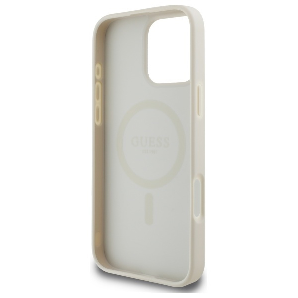 Guess GUHMP16XPGHSMME iPhone 16 Pro Max6.9" beżowy/beige hardcase Grained Ring MagSafe