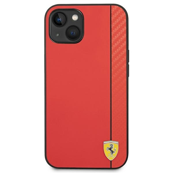 Etui Ferrari Carbon na iPhone 14 Plus - czerwone