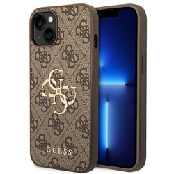 Guess GUHCP14S4GMGBR iPhone 14 / 15 / 136.1" brązowy/brown hardcase 4G Big Metal Logo