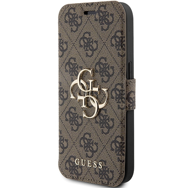 Guess GUBKP15L4GMGBR iPhone 15 Pro 6.1"brązowy/book book 4G Metal Logo