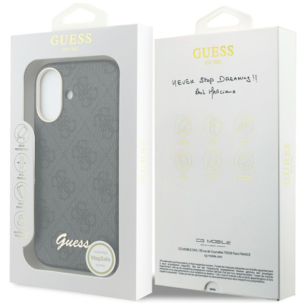 Etui Guess 4G Script MagSafe do iPhone   17 czarny