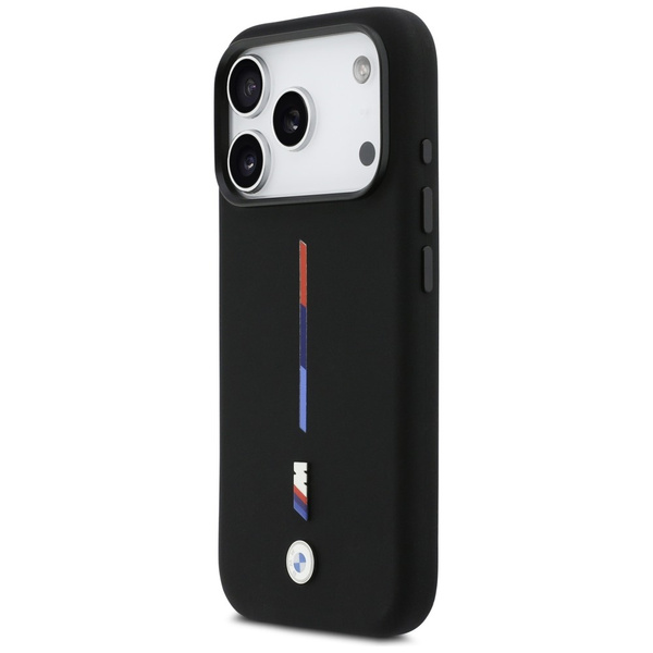 Etui BMW M Silicon Tricolor Line MagSafe do iPhone 17 Pro czarny