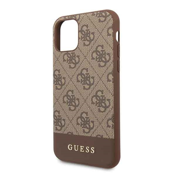 Guess GUHCN61G4GLBR iPhone 11 / Xr 6,1"brązowy/brown hard case 4G Stripe Collection