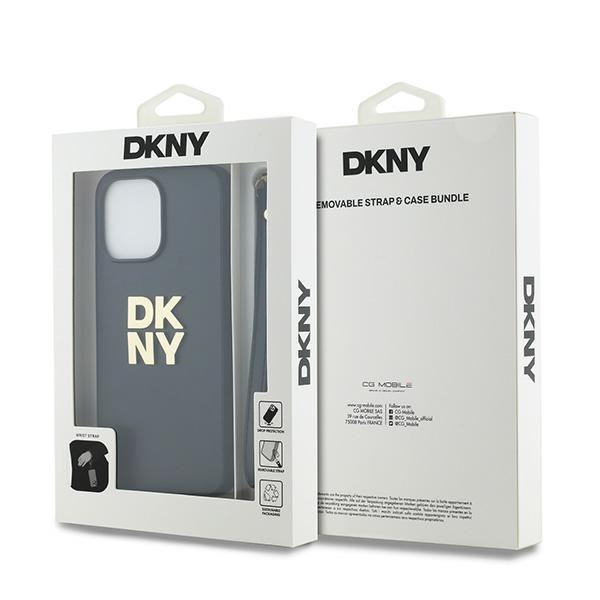 DKNY DKHCP15XPBSWSK iPhone 15 Pro Max6.7" czarny/black hardcase Wrist Strap Stock Logo