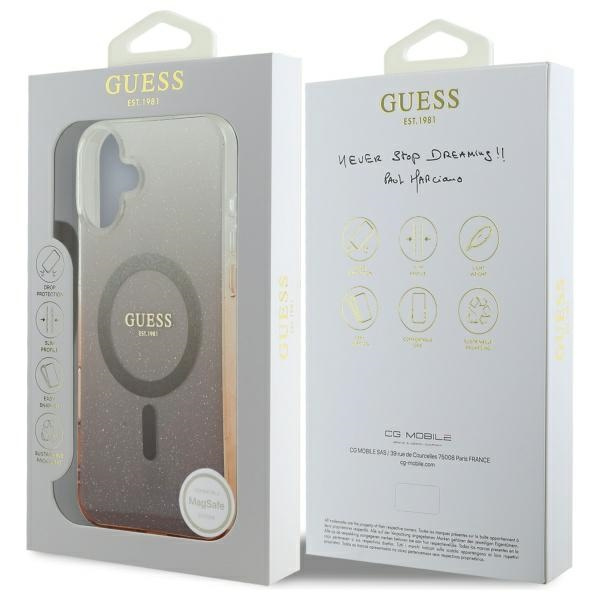Guess GUHMP16MHGRCELW iPhone 16 Plus6.7" brązowy/brown hardcase IML Glitter Gradient MagSafe