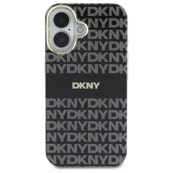 DKNY DKHMP16SHRHSEK iPhone 16 6.1"       czarny/black hardcase Repeat Texture Pattern With Stripe