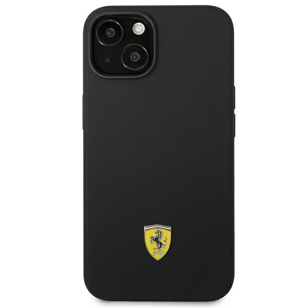 Etui Ferrari Silicone Metal Logo na iPhone 14 - czarne