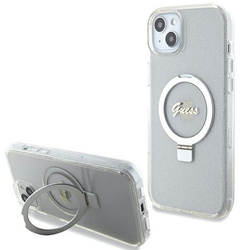 GUESS GUHMP15MHRSGSD IPHONE 15 PLUS / 14 PLUS 6.7 "TRANSPARENT / TRANSPARENT HARDCASE RING STAND SCRIPT GLITTER MAGSAFE