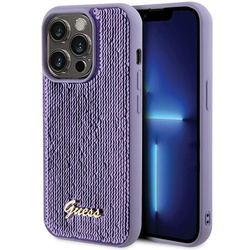 Guess GUHCP15LPSFDGSU iPhone 15 Pro 6.1" fioletowy/purple hardcase Sequin Script Metal
