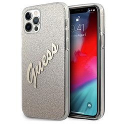 Guess GUHCP12LPCUGLSGO iPhone 12 Pro Max6,7" złoty/gold hardcase Glitter Gradient Script