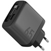 Ładowarka sieciowa Energea Ampcharge Arc 65 USB-A/USB-C + zwijany kabel USB-C PD/PPS/QC3.0 GaN gunmetal