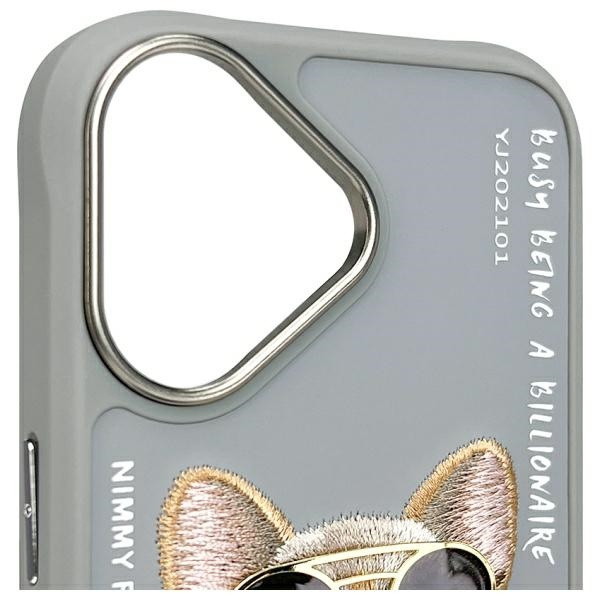 Nimmy etui iPhone 16 6.1" szary/gray      Glasses Cool Dog