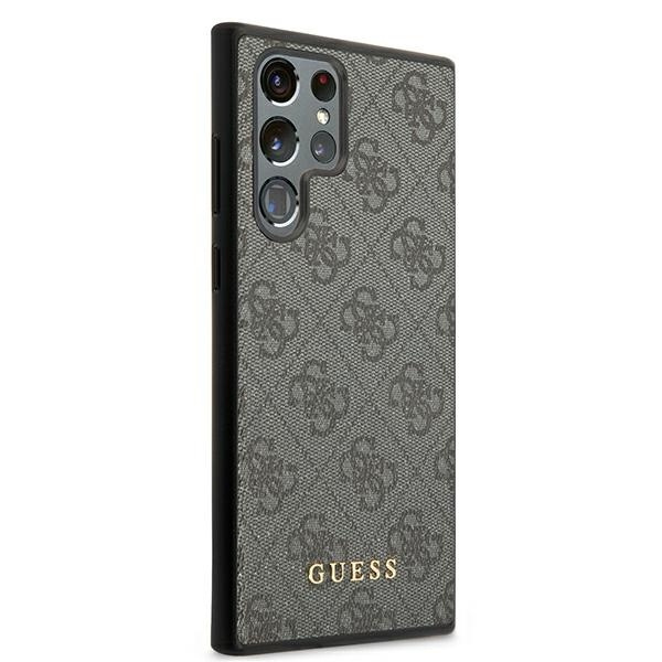 GUESS GUHCS22LG4GFGR S22 ULTRA S908 SZARY/GREY HARD CASE 4G METAL GOLD LOGO