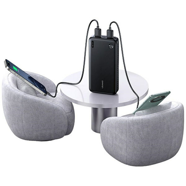 Powerbank USAMS PB83 2xUSB-A 1xUSB-C 20000mAh czarny