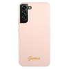 Guess GUHCS22MLSLMGPP S22+ S906różowy/pink hardcase Silicone Script Metal Logo