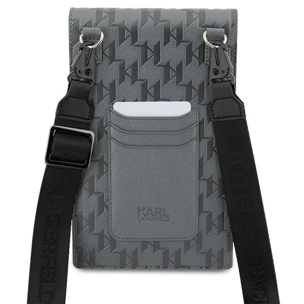 Karl Lagerfeld Bag KLWBSAKHPKG case - silver Saffiano Monogram Ikonik