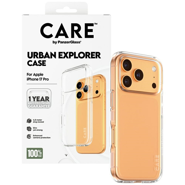 Etui CARE by PanzerGlass Flagship Urban  Explorer w. Clear Frame do iPhone 17 Pro przezroczysty