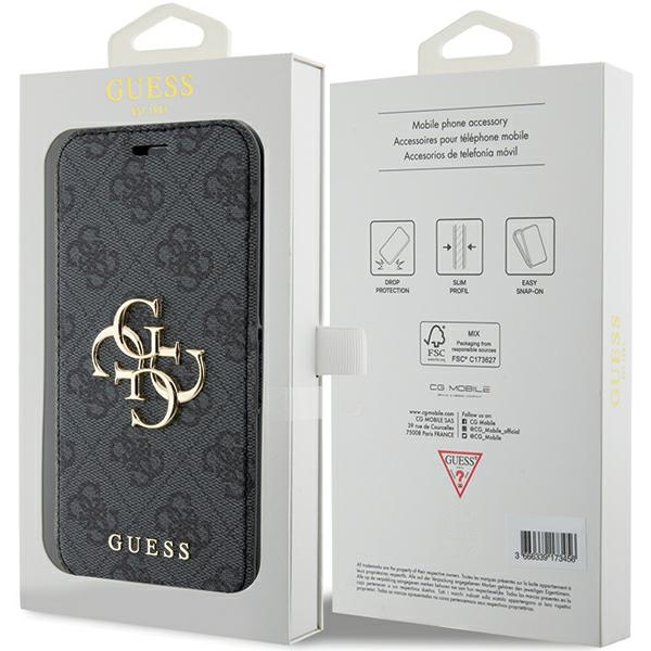 Guess GUBKP15L4GMGGR iPhone 15 Pro 6.1"szary/grey book 4G Metal Logo