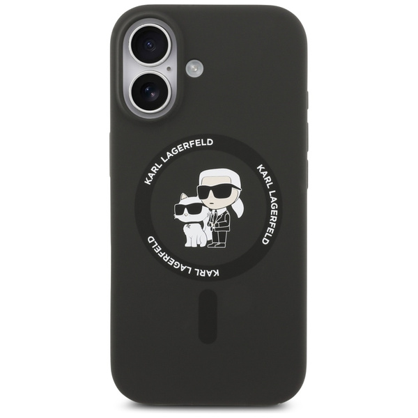 Etui Karl Lagerfeld Silicone             Karl&Choupette Ring MagSafe do iPhone 17 czarny