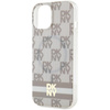 DKNY DKHMP15MHCPTSE iPhone 15 Plus /14 Plus 6.7" beżowy/beige hardcase IML Checkered Mono Pattern & Printed Stripes MagSafe