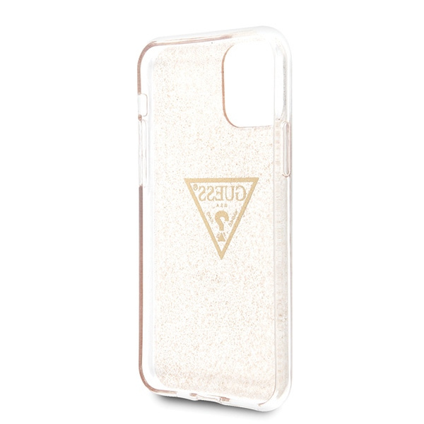 Guess GUHCN58SGTLGO iPhone 11 Prozłoty/gold hard case Glitter Triangle