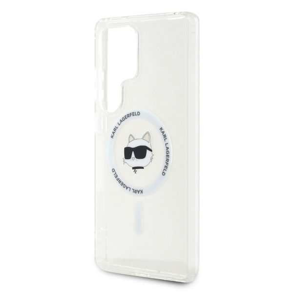 Etui Karl Lagerfeld Button Choupette     Head Printed Logo MagSafe do Samsung Galaxy S25 Ultra biały