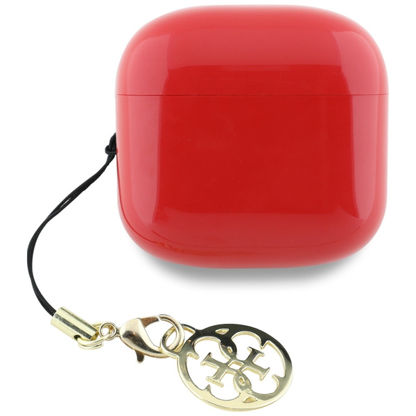 Słuchawki TWS Guess Glossy Effect        Printed Classic Logo & Charm czerwony