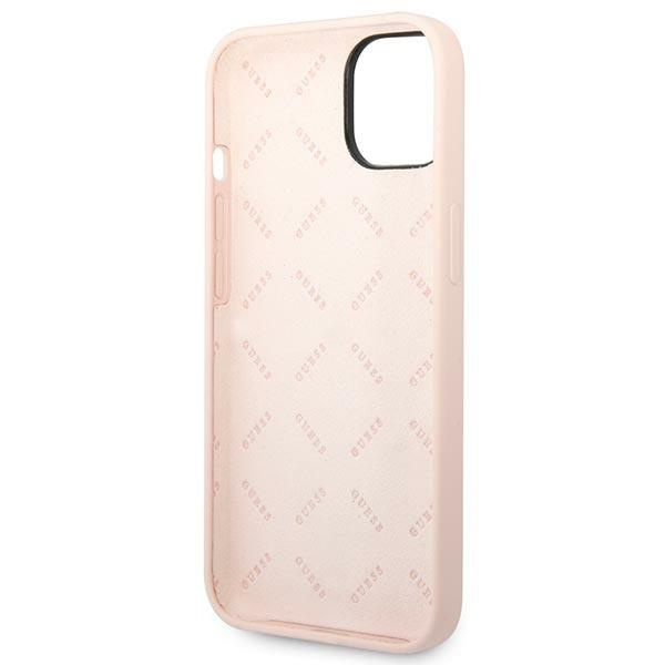 Guess GUHCP14MSLTGP iPhone 14 Plus / 15 Plus 6.7" różowy/pink hardcase Silicone Triangle