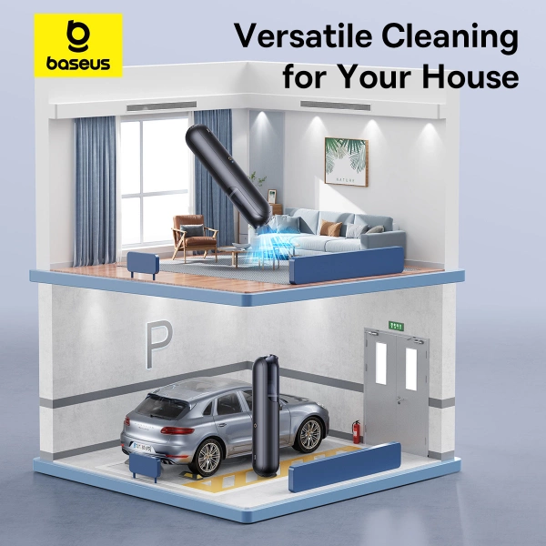 Bezprzewodowy odkurzacz samochodowy Baseus A0 Pro 4000Pa HEPA - czarny