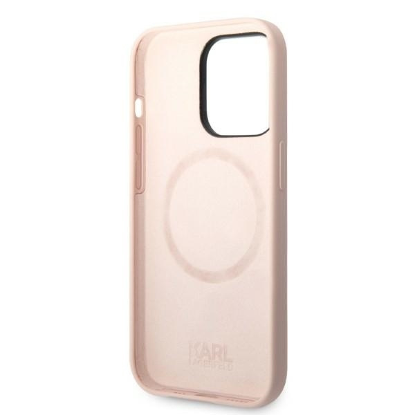 Karl Lagerfeld KLHMP14LSSKCI iPhone 14 Pro 6.1 "hardcase light pink / light pink Silicone Karl &amp; Choupette Magsafe
