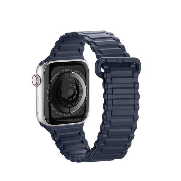 Dux Ducis Strap (Armor Version) pasek Apple Watch Ultra, SE, 9, 8, 7, 6, 5, 4, 3, 2, 1 (49, 45, 44, 42 mm) silikonowa magnetyczna opaska bransoleta niebieski