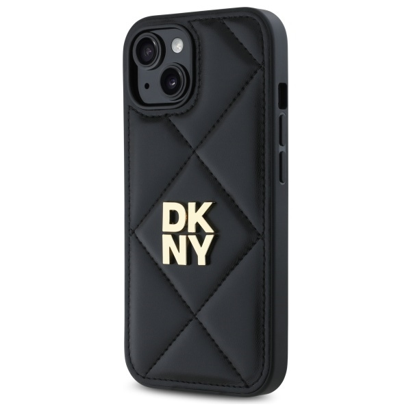 DKNY DKHCP15SPQDSLK iPhone 15 6.1"       czarny/black Quilted Stack Logo