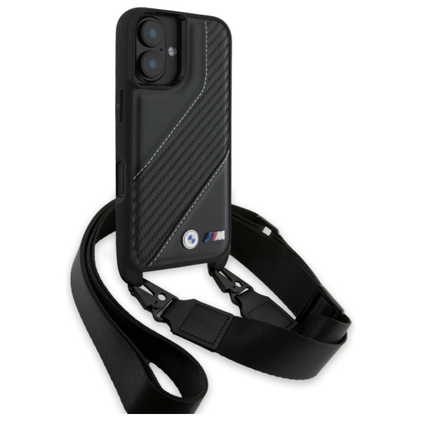BMW BMHCP16M23PSCCK iPhone 16 Plus 6.7"   czarny/black hardcase M Edition Carbon Stripe & Strap