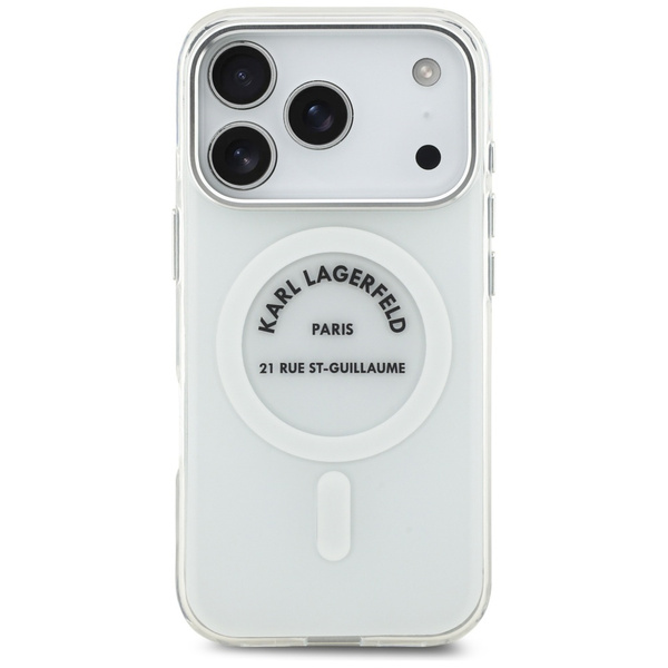Etui Karl Lagerfeld IML Karl RSG Logo    MagSafe do iPhone 17 Pro przezroczysty