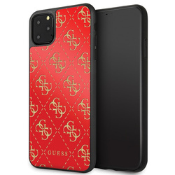Guess GUHCN654GGPRE iPhone 11 Pro Maxczerwony/red hard case 4G Double Layer Glitter