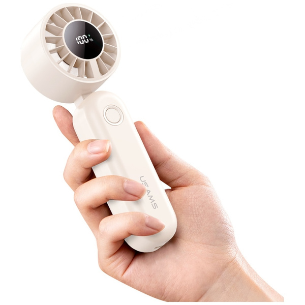 Wiatrak ręczny USAMS Mini ZB352 1200mAh składany beżowy