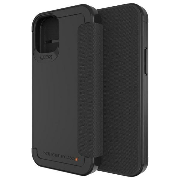 Etui Gear4 D3O Wembley Flip Wallet do    iPhone 12 / 12 Pro czarny/black