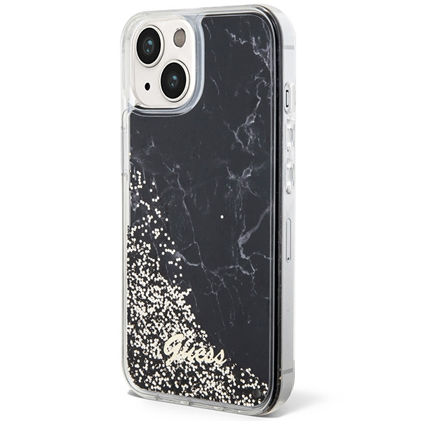 Guess GUHCP14SLCSGSGK iPhone 14 / 15 /13 6.1" czarny/black hardcase Liquid Glitter Marble