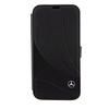 Mercedes MEBKP15L8ROLK iPhone 15 Pro  6.1" czarny/black bookcase Leather Wave Patern
